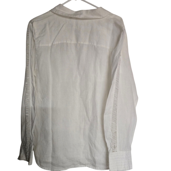 Soft Surroundings White Linen Button-Up Shirt Large - Picture 2 of 7